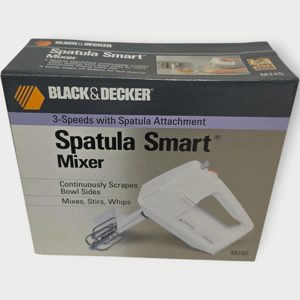 Black & Decker Hand Mixer‎ Spatula Smart M24S 3 Speed Scrapes Bowl Stir Whip NEW